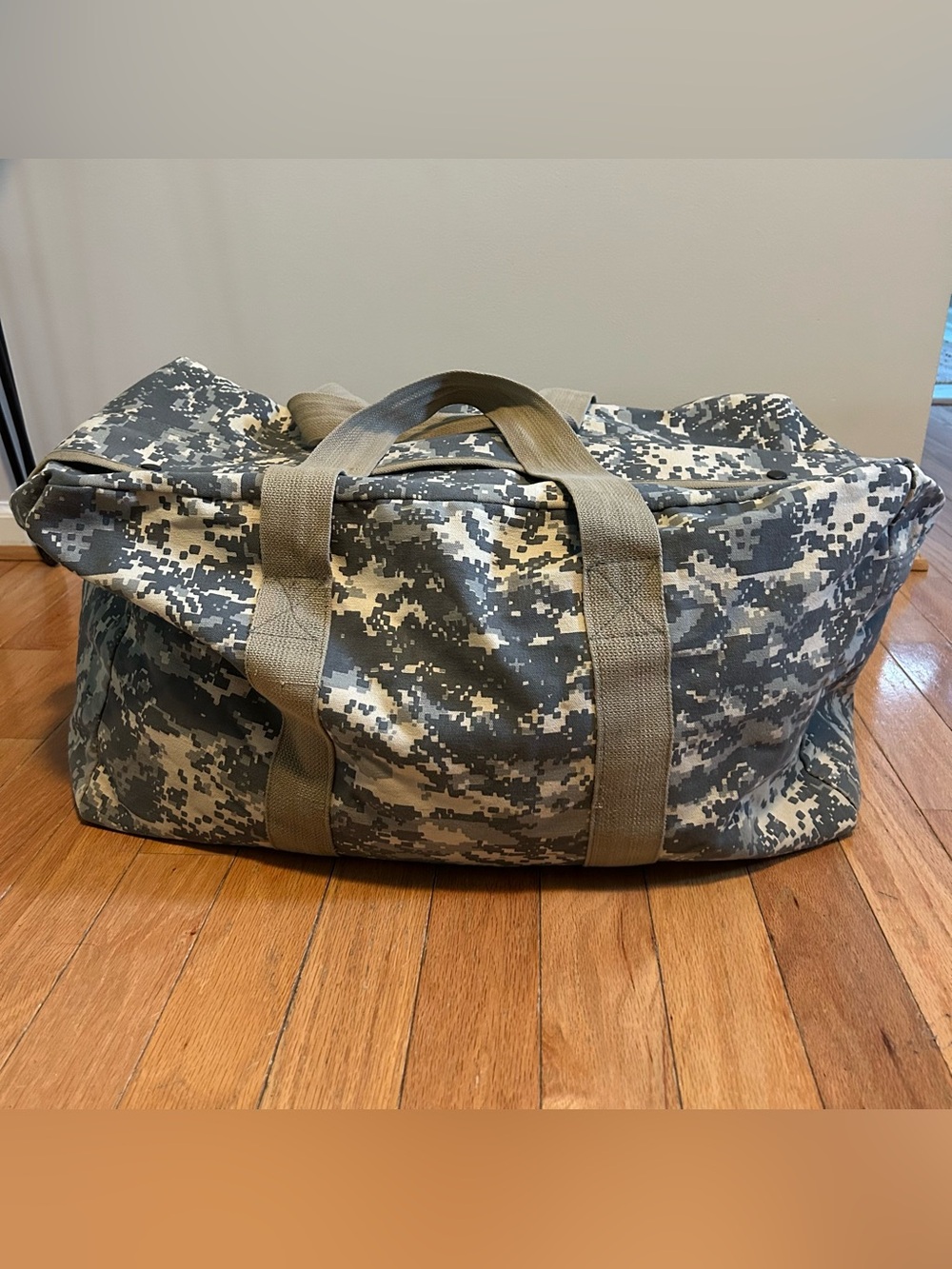 Military Duffle Bag XL Digital Desert Camo Snap Button Canvas